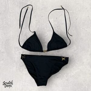 Michael Kors Women's Black Bikini Swimsuit Size 10 Beachwear Summer Fashion